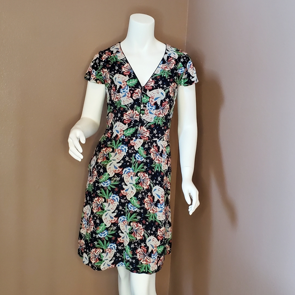 J CREW floral 40's swing style dress size 6